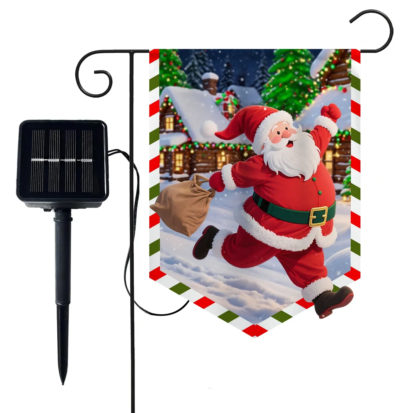 Smart Garden Lamp - Solar powered LED luminous hanging flag,