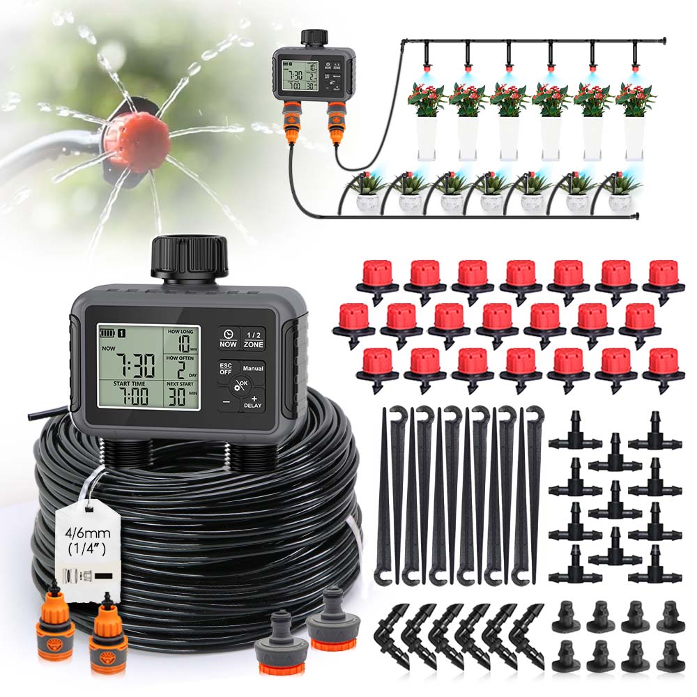 Smart Garden Water Timer - Dual Zone Independent Display LCD Garden