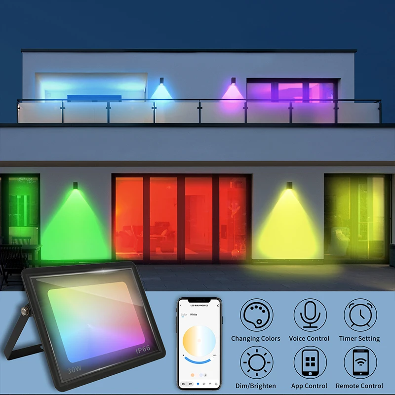 RGB TUYA Floodlight Smart APP  - Smart Garden Drawing 评论和价格