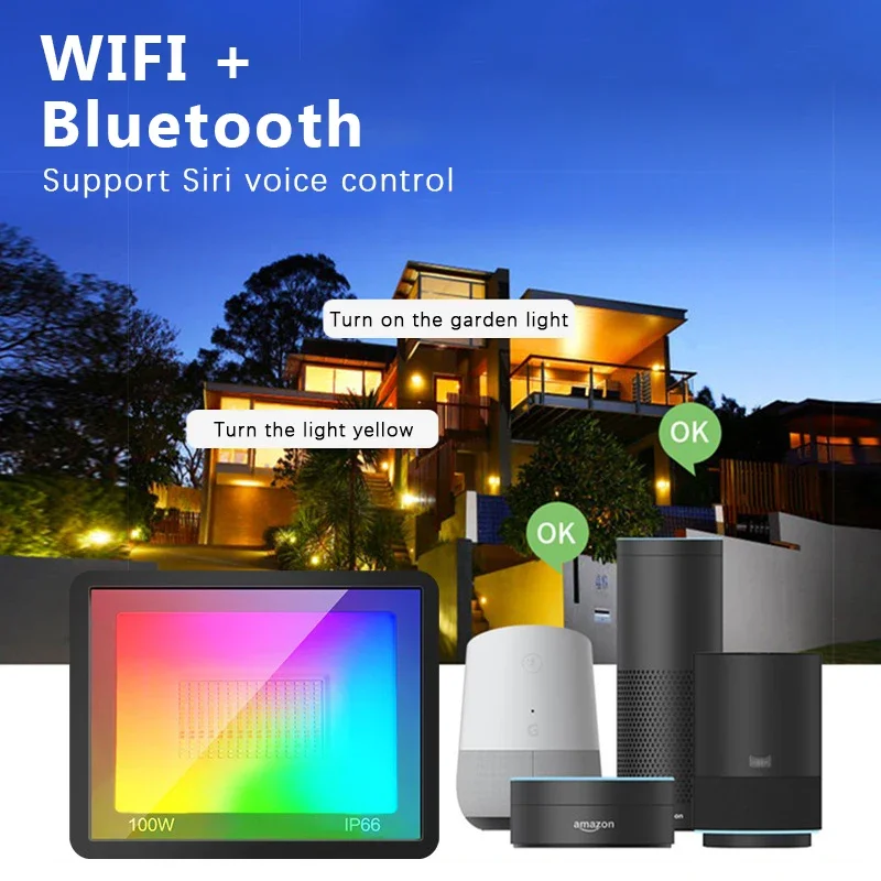 RGB TUYA Floodlight Smart APP  - Smart Garden Drawing 评论和价格