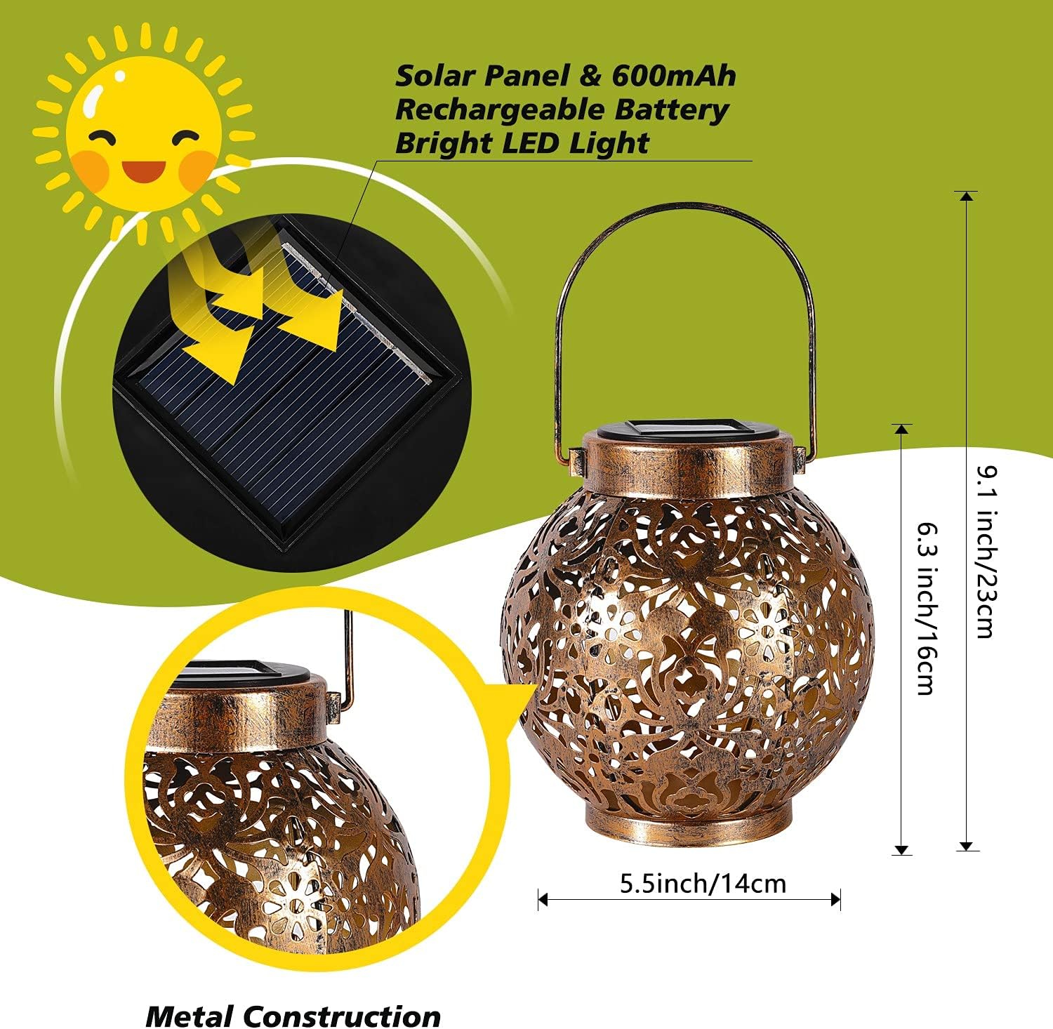 1-6PCS Moroccan Solar Lanterns - Smart Garden Lamp 评论和价格