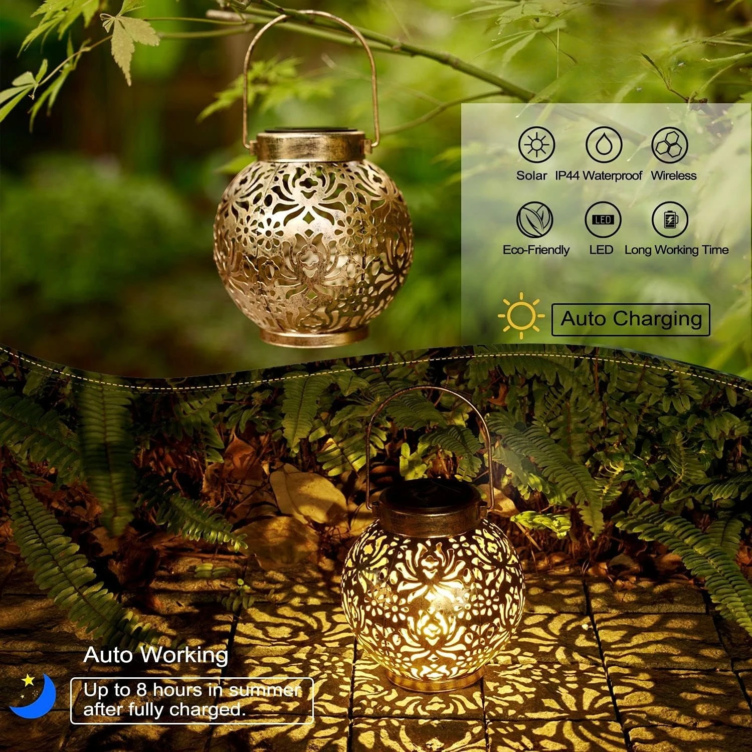 1-6PCS Moroccan Solar Lanterns - Smart Garden Lamp 评论和价格