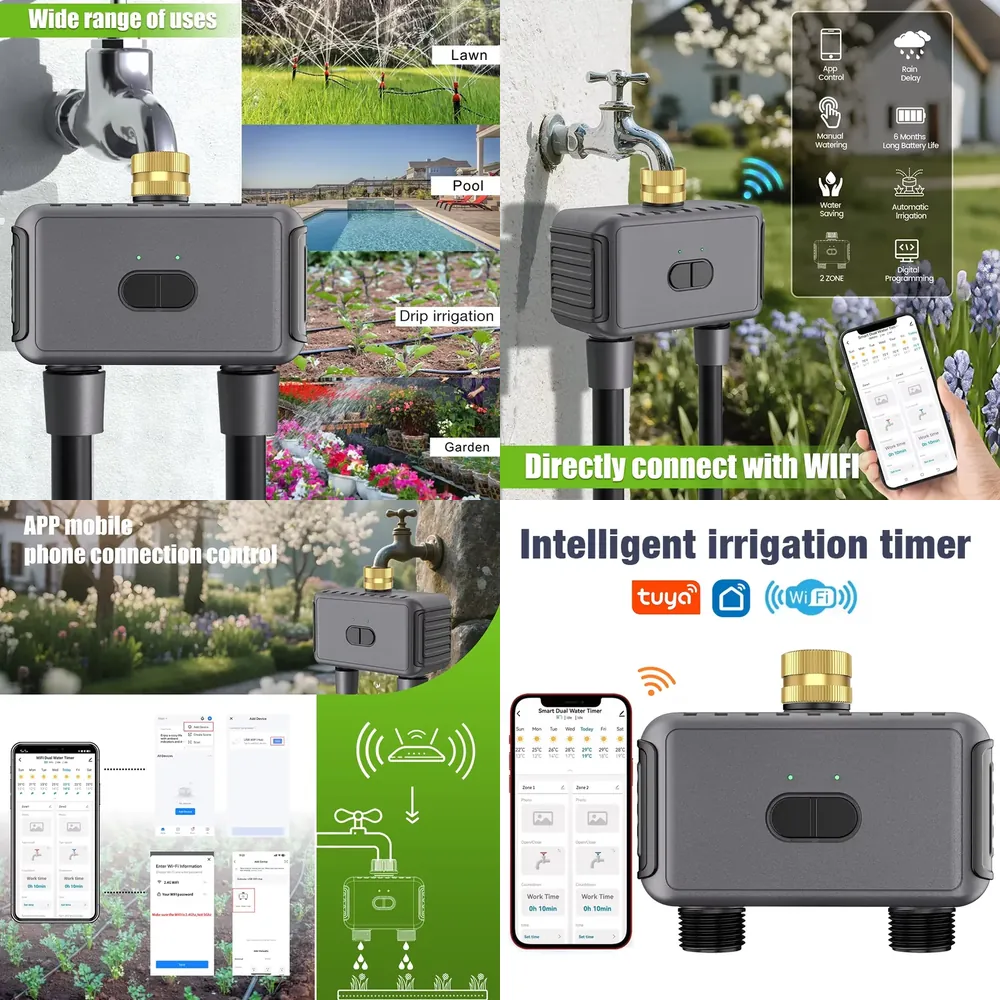 WAP01 WiFi APP Control Dual Ho - Smart Garden Water Timer 评论和价格