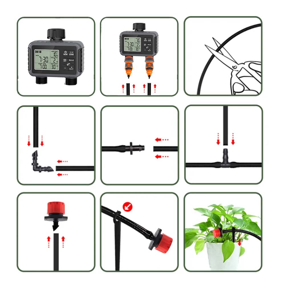 Dual Zone Independent Display  - Smart Garden Water Timer 评论和价格