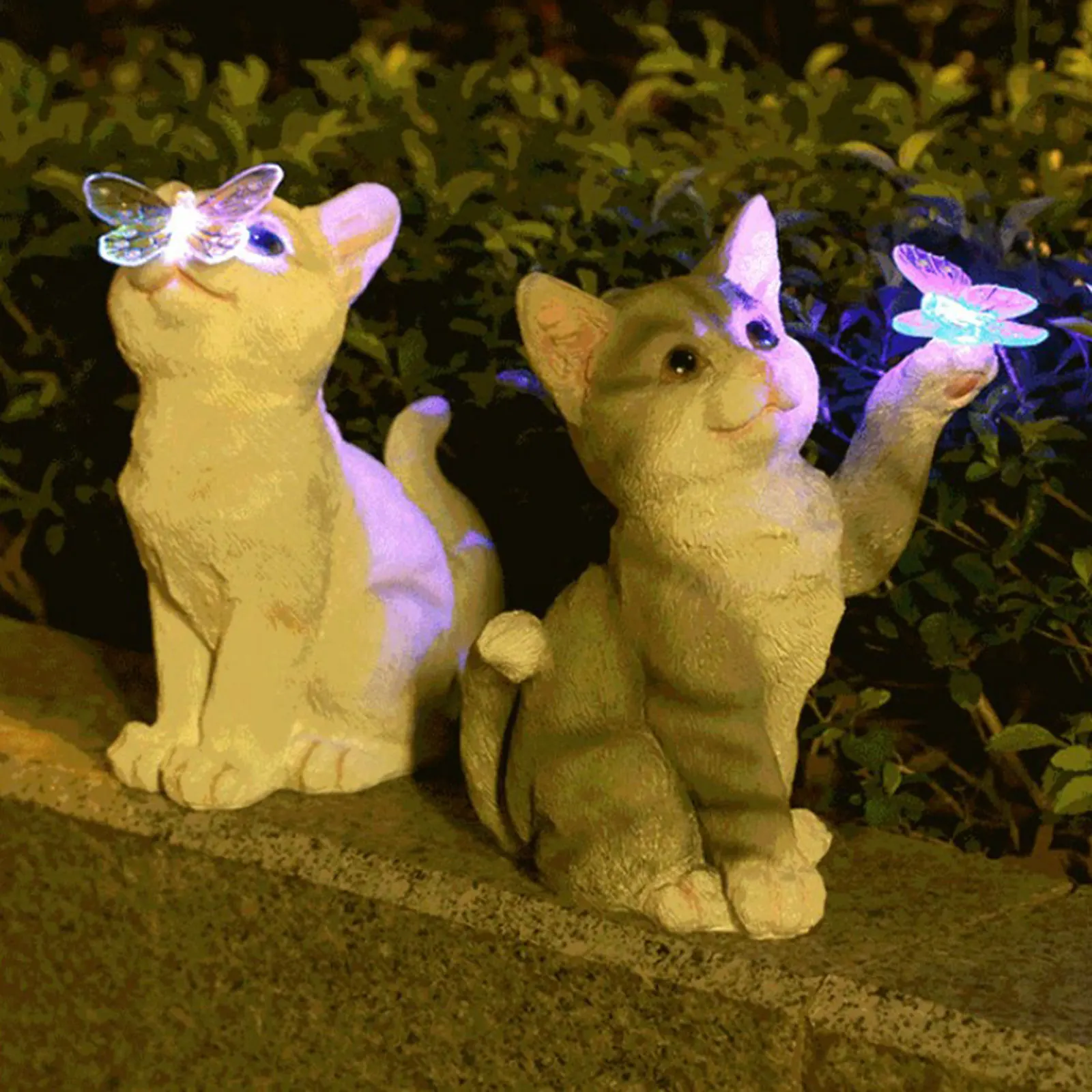 Outdoor Cat Sculpture Figurine - Smart Garden Lamp 评论和价格