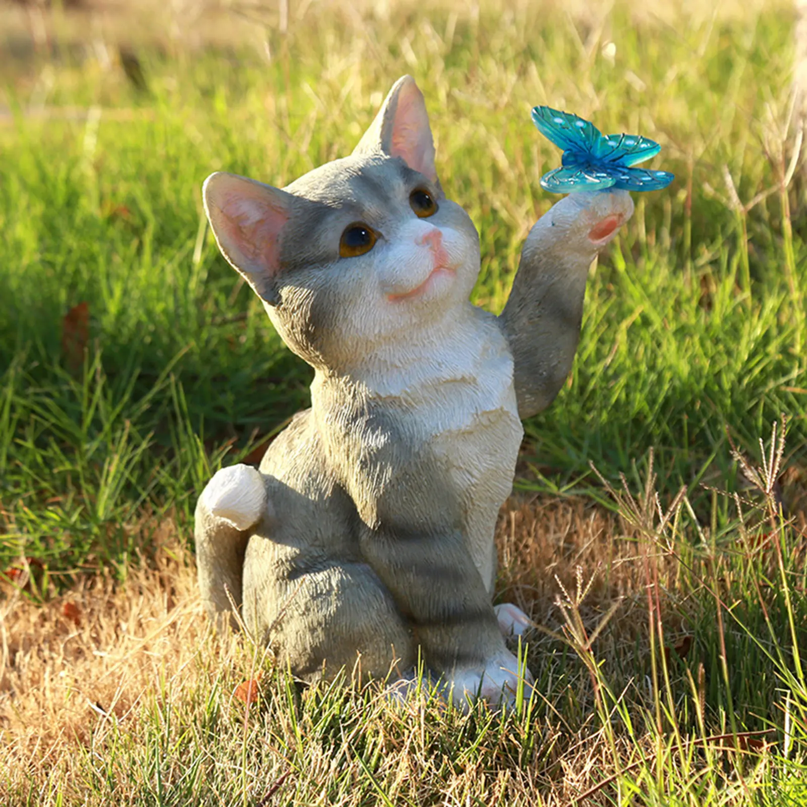 Outdoor Cat Sculpture Figurine - Smart Garden Lamp 评论和价格