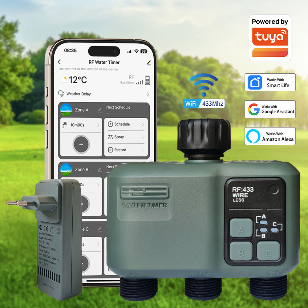 Tuya Wifi+RF433 3-outlet Water - Smart Garden Water Timer 评论和价格